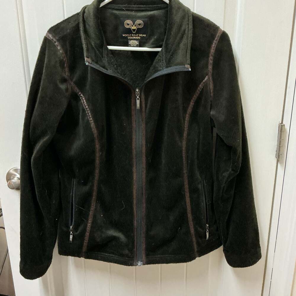Wooly Bully Wear Colorado Women's Dark Green Velvet Full Zip Jacket